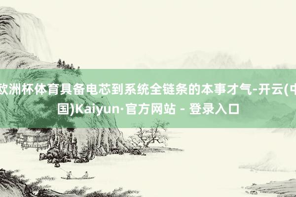 欧洲杯体育具备电芯到系统全链条的本事才气-开云(中国)Kaiyun·官方网站 - 登录入口