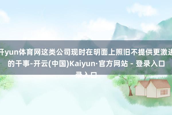 开yun体育网这类公司现时在明面上照旧不提供更激进的干事-开云(中国)Kaiyun·官方网站 - 登录入口